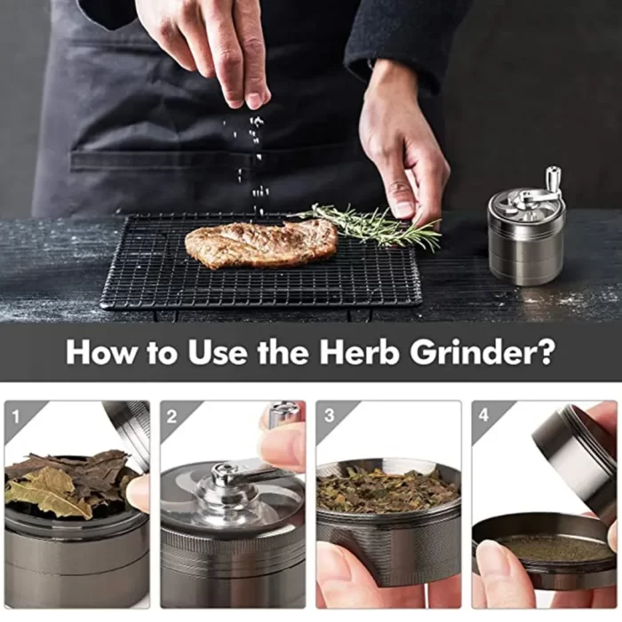 4 Piece Crank Handle Grinder - Image 2